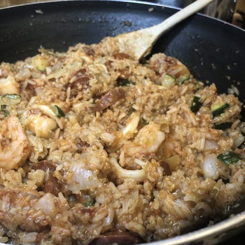 Seafood Paella with added bone broth