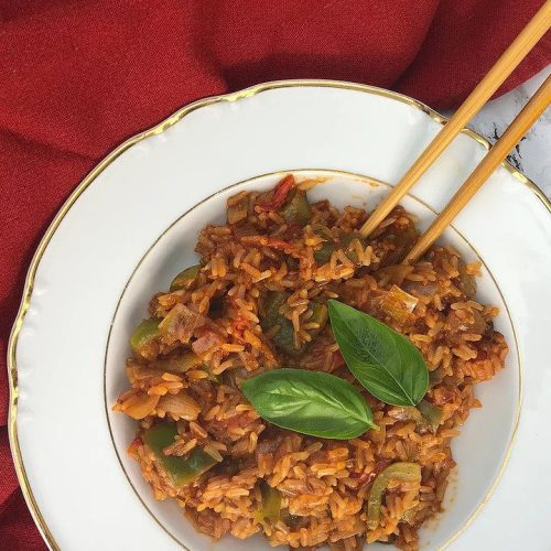 Tomato & oregano broth fried rice