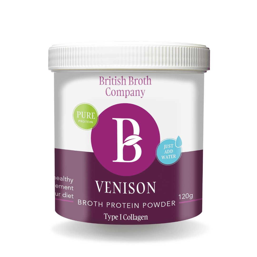 dehydrated venison broth hero image Venison Broth | 120g pot and scoop - Image 1