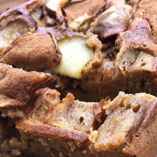 Banana and Pear Loaf with bone broth hot chocolate